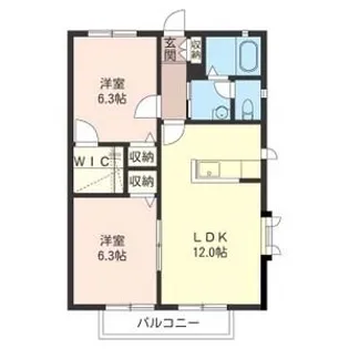 グランデールB【1階】の間取り
