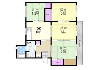 公社清和台住宅12号棟【1階】の間取り