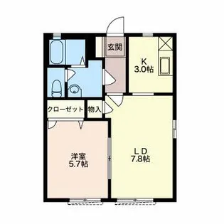 パピオンUNUMA A【1階】の間取り