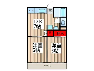 グランハイツTB【2階】の間取り