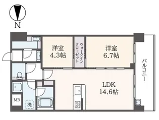 HILL CREST OYAMA【4階】の間取り