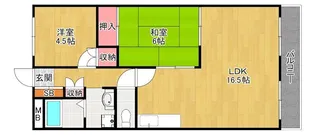 宮之阪ハイツ弐番館【7階】の間取り