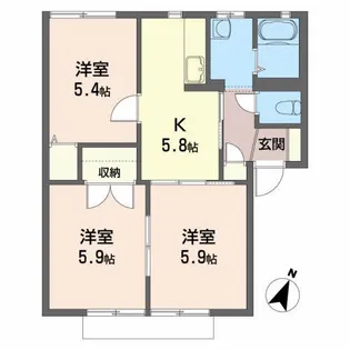 ヴィラエール【1階】の間取り