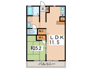 グランディ-ル希望ヶ丘A【2階】の間取り