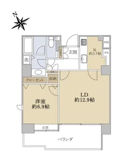 パークハウス多摩川南弐番館【3階】の間取り