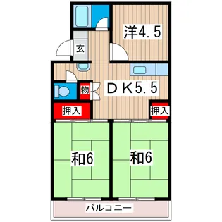 ハイツことぶき【3階】の間取り