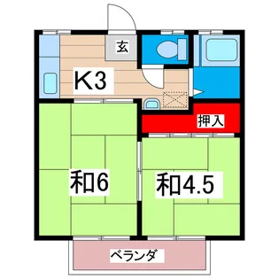 ハイツ大野【2階】の間取り