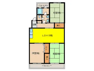 古天神ハイツ【5階】の間取り