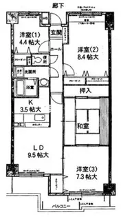 愛知県名古屋市昭和区滝川町【マンション】の間取り