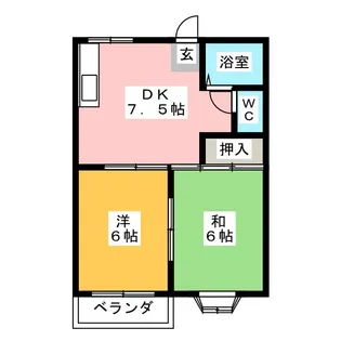 レジデンス赤坂B【2階】の間取り