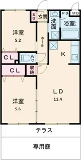 ジャルディーノ【1階】の間取り