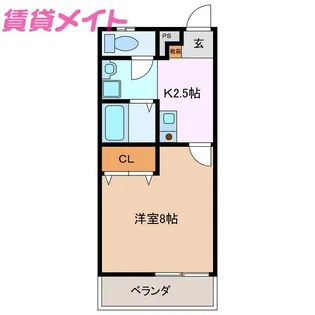 ラックス富田【1階】の間取り