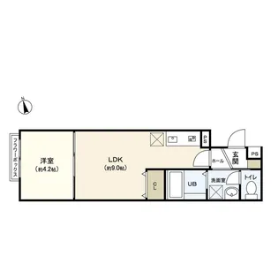 UN富沢【1階】の間取り