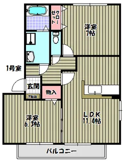 リビングタウン狭山池 D棟【1階】の間取り