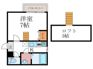 ハイム中大路II【2階】の間取り