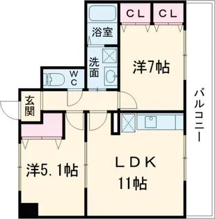 サンライズエモト【4階】の間取り