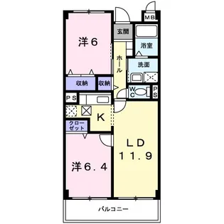 レイディアンス・吉田【1階】の間取り