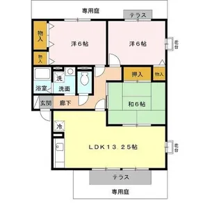 23番館B【1階】の間取り