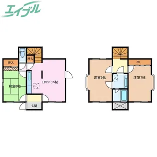 三重県名張市美旗町中1番【一戸建】の間取り