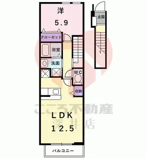 大阪府堺市東区草尾【アパート】の間取り