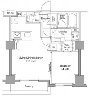 1LDKの間取り画像