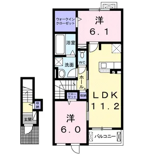 カーサ ソンリッサ  202号室【2階】の間取り