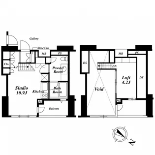 東京都渋谷区富ヶ谷1【マンション】の間取り