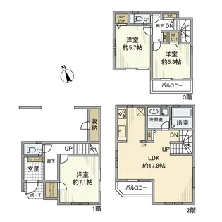 東京都新宿区中落合3【一戸建】の間取り