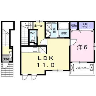 ユーヴェS VI【2階】の間取り
