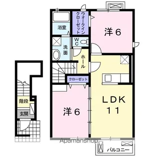茨城県神栖市柳川【アパート】の間取り