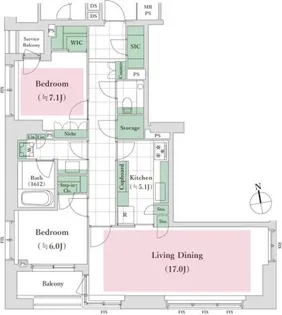 アトラス麻布台【8階】の間取り