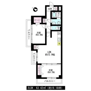 シャンボール白金【2階】の間取り