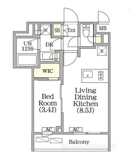 ユーレジデンス目黒東山【2階】の間取り