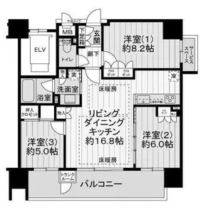 ジオ松山勝山通り【3階】の間取り