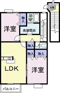 オーブリー岡本 壱番館【2階】の間取り