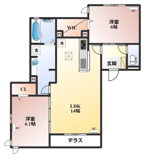 ラ メゾン ド ボヌール 桜塚【3階】の間取り