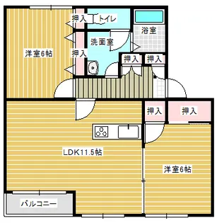 シェル青柳B【2階】の間取り