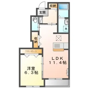 コンフォート中島【1階】の間取り