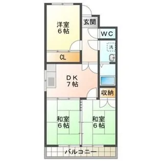 エヌタス西河渡 B棟【4階】の間取り