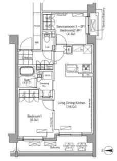 プレジリア代々木大山町【2階】の間取り