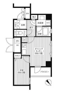 コスモリード新宿余丁町(旧:アーバス新宿余丁町)【2階】の間取り