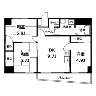 黒川第二マンション【2階】の間取り