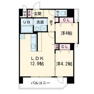 スプランディッド梅田WEST【9階】の間取り