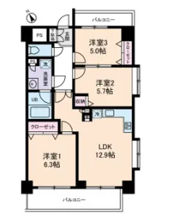 グランドフェニックス【9階】の間取り