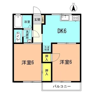 ハイツパークサイドA【2階】の間取り