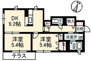 北山荘 A棟【1階】の間取り