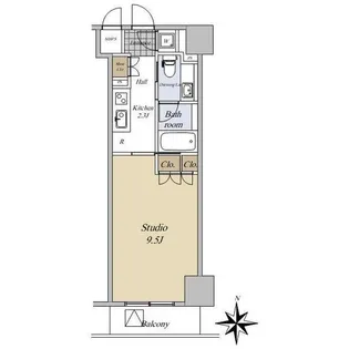 コンパートメント東京中央【4階】の間取り