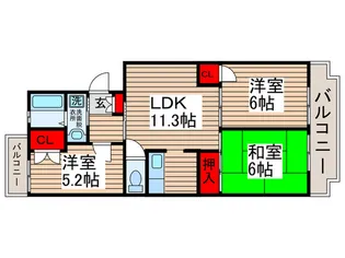 ジュネ向山1番館【1階】の間取り