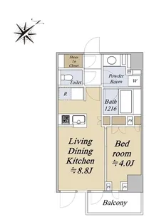 クレストコート旗の台【3階】の間取り