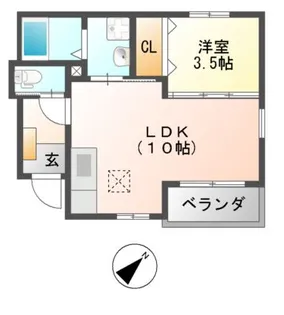 サンセール ヤマビコ【1階】の間取り